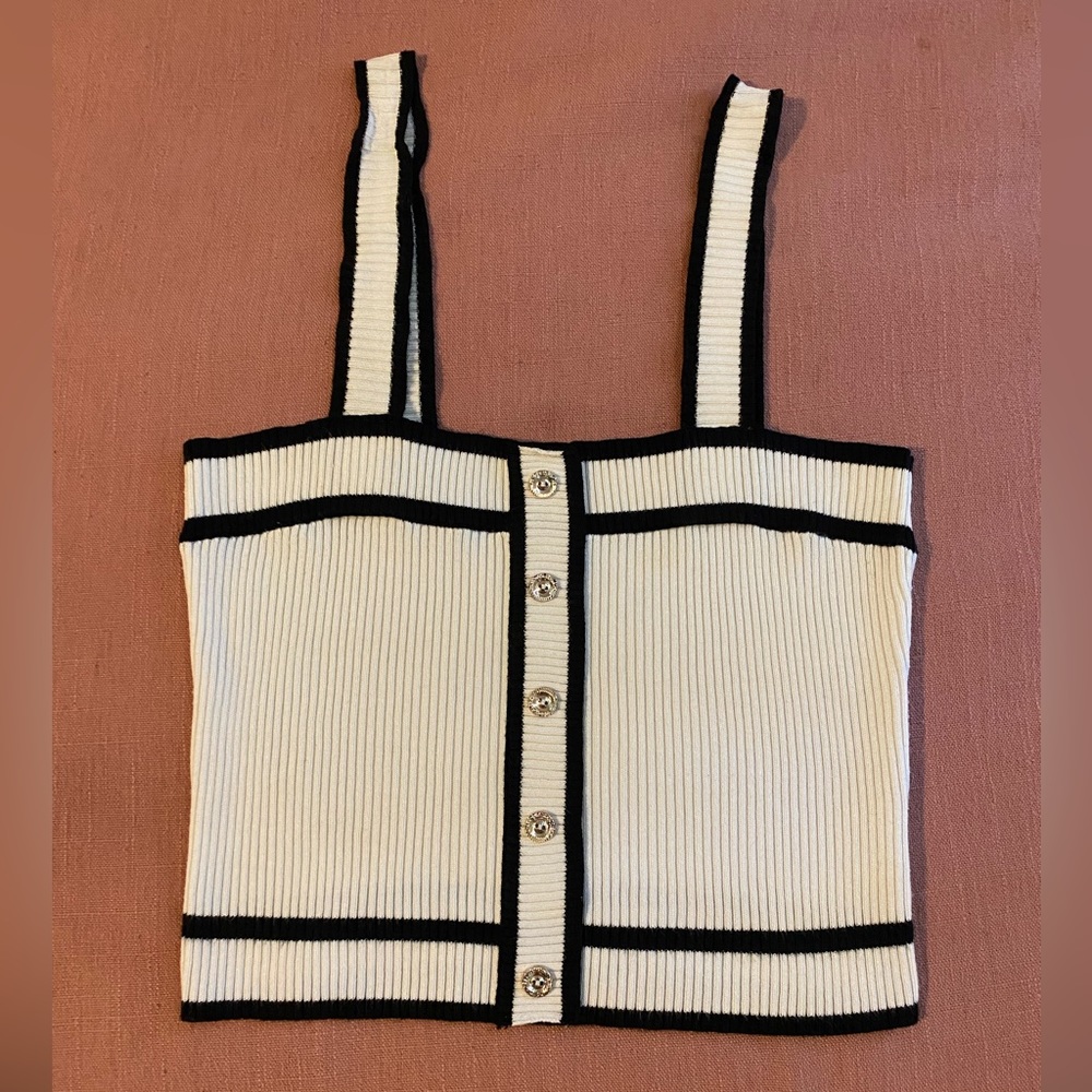 Preppy knit tank top